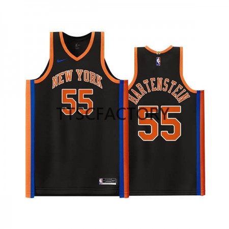 Maglia NBA New York Knicks Isaiah Hartenstein 55 Nike 2022-23 City Edition Nero Swingman - Uomo